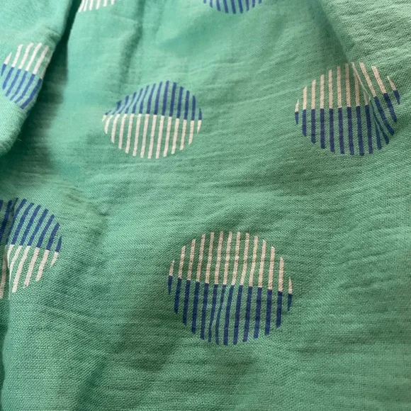 NWOT Open Edit Teal and Blue Patterned Organic Cotton Dress - Picture 5 of 6